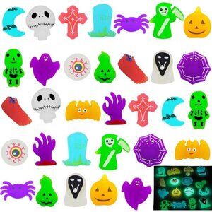 32 Pcs Halloween Mochi Squishy Toys, Glow in The Dark Halloween Squishies